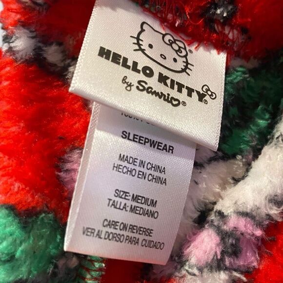 Hello Kitty “Christmas Wreath” Fuzzy Soft Touch Pajama Pants Womens size M New - Picture 12 of 12